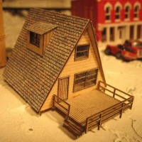 Lasercut wood cabin