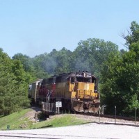 Missouri and Northern Arkansas RR--Cotter South Local in Calico Rock