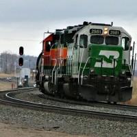 Minot, ND and a BNSF local returning to Gavin yard