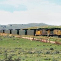 UP coal train at Orin Jct WY