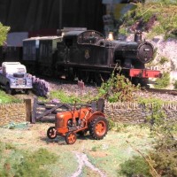 Goods train passes by the chalk cutting