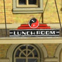 Lunch Room sign on Missoula Depot