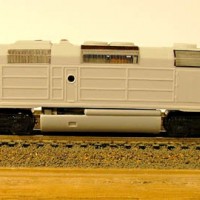 F45, with details, sitting on SD40 mech and F45 fuel tank installed