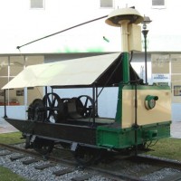 Old trolley rail grinder