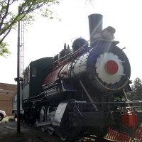 0-6-0 Steamer outside Quaker Station - Akron Ohio