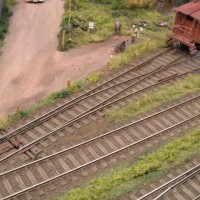 track ballasted with granite chippings