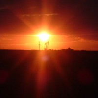 Sunset with an Oil Well.