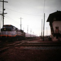 Amtrak California 2052 at Stockton Tower 12/3/95