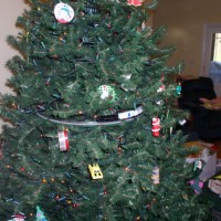 N-scale Christmas tree train