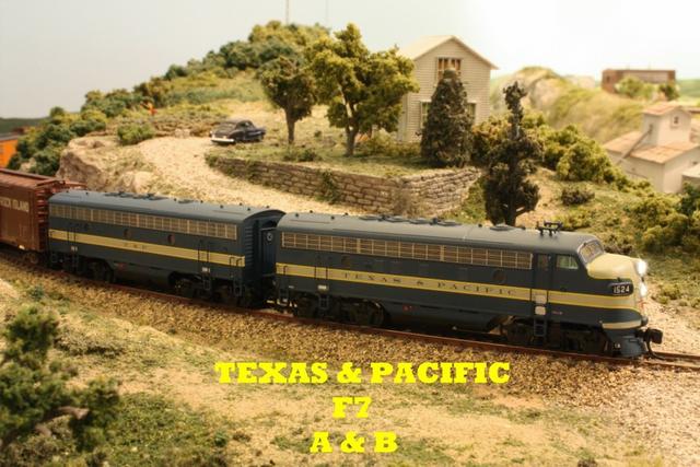 A couple of my model train buddies had a "limited run" of Texas and Pacific's F-7's made by InterMountain.  They came by to test run them on my layout, they were so cool.  My congratulations to IM on this run, nice job.