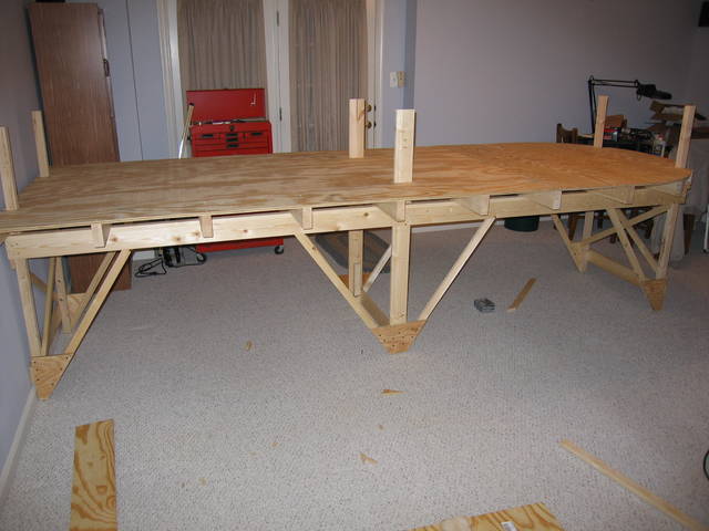Side view of lower level with plywood